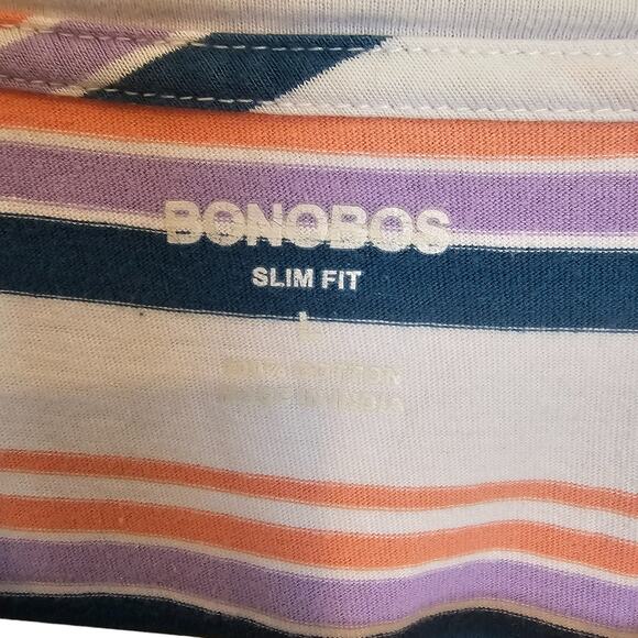Bonobos Shirt Bonobos Slim Fit Shirt Striped T Shirt Men L Multicolor Casual - Picture 6 of 8